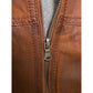 MEN BROWN LEATHER BIKER JACKET ORWELL