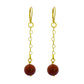 Brown Goldstone and Yellow Gold Vermeil Earrings, Heart Chain Earrings, Bloom Collection  | by nlanlaVictory