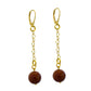 Brown Goldstone and Yellow Gold Vermeil Earrings, Heart Chain Earrings, Bloom Collection  | by nlanlaVictory