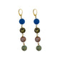 Blue Aventurine, Dalmatian Jasper, Mookaite and Sesame Jasper Yellow gold vermeil or 18k gold earrings | by nlanlaVictory
